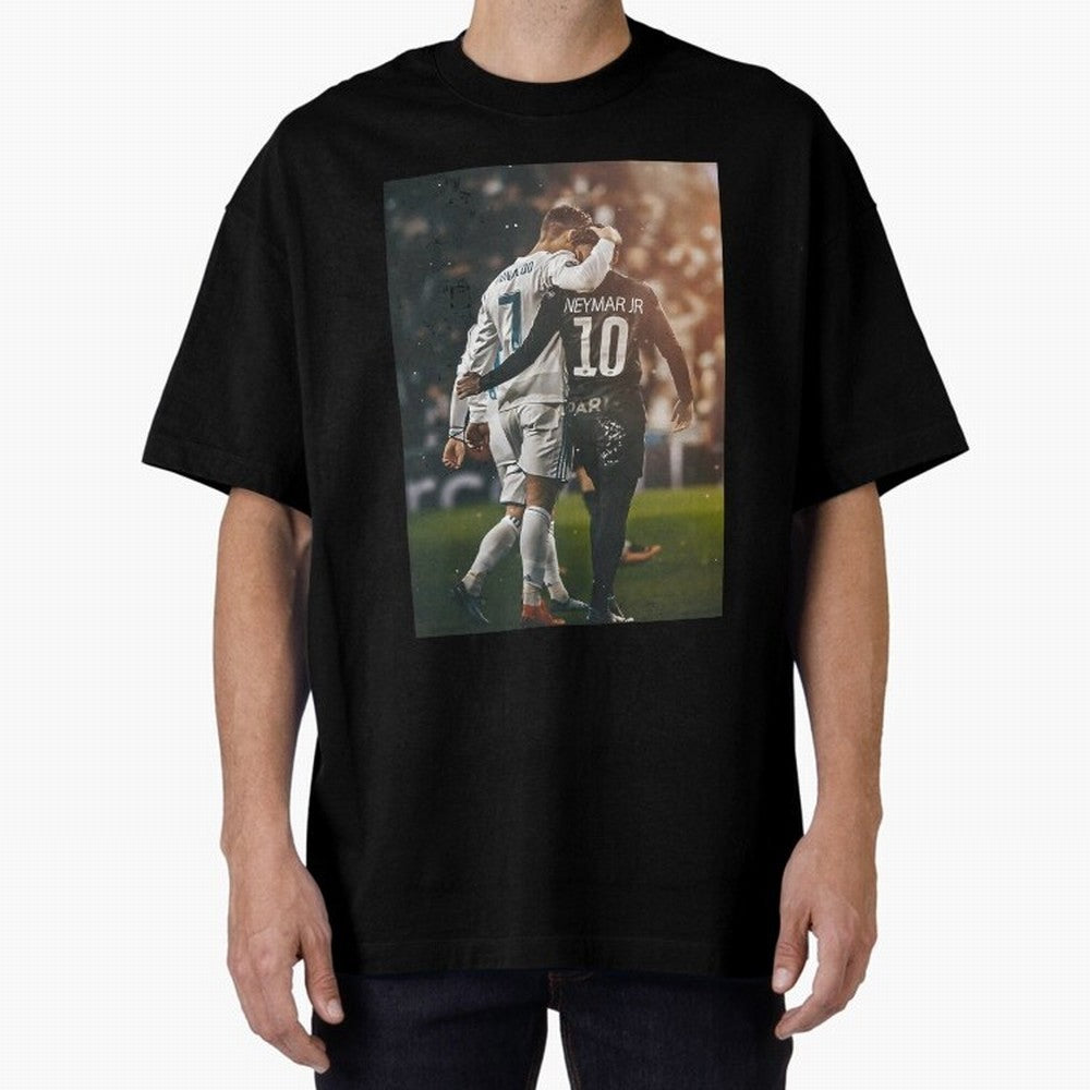 Neymar and Ronaldo Poster	 Oversized T-Shirt Bring a Champion Mindset to FIFA World Cup 2026 USA Canada Mexico Built around Cristiano Ronaldo, Germany Energy, Football Festival Excitement, Trophy Ambitions, Country Rivalries and Star Player Buzz;