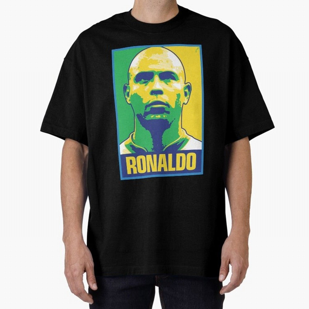 Ronaldo - BRAZIL Oversized T-Shirt Honor Match Day Hype around FIFA World Cup 2026, Haaland and Mbappe, France, Sports Nostalgia, International Competition, Famous Players and Unforgettable Victories; Perfect for Fans, Collectors, Family