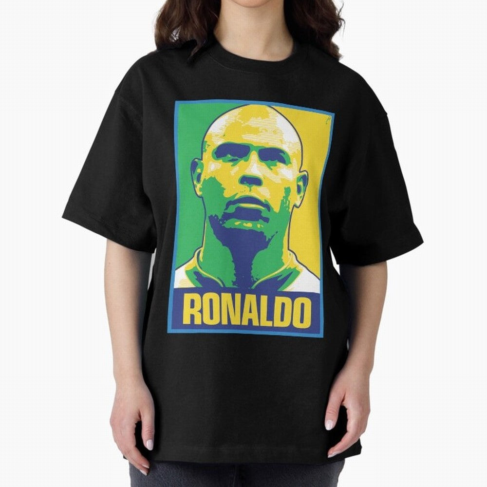 Ronaldo - BRAZIL Oversized T-Shirt Honor Match Day Hype around FIFA World Cup 2026, Haaland and Mbappe, France, Sports Nostalgia, International Competition, Famous Players and Unforgettable Victories; Perfect for Fans, Collectors, Family