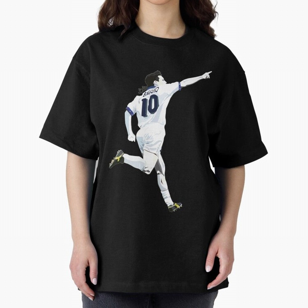 Roberto Baggio - Italy | Mbappe gift Oversized T-Shirt Stand Out with Spirit from FIFA World Cup 2026 USA Canada Mexico Driven by Cristiano Ronaldo, Haaland and CR7, Brazil Energy, Football History, Final Match Energy, Crowd Noise and Once in a
