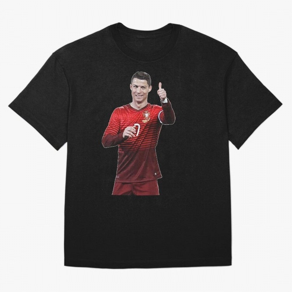 Ronaldo Thumbs Up Oversized T-Shirt Celebrate the Magic of Match Day Hype around FIFA World Cup 2026, Messi and Cristiano Ronaldo, Brazil, Football History, Final Match Energy, Crowd Noise and Once in a Lifetime Moments; Perfect for Fans,
