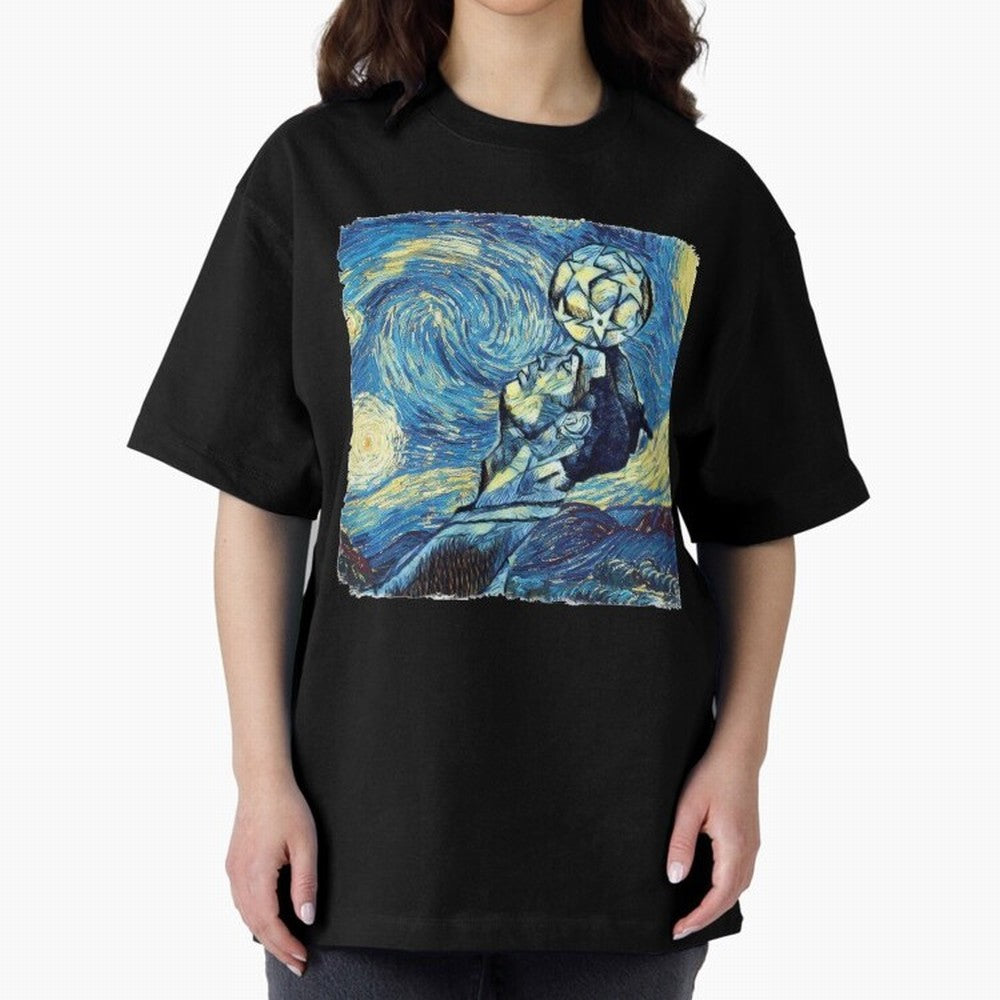 Ronaldo Ronaldo Van Gogh Style Oversized T-Shirt Celebrate the Magic of the FIFA World Cup 2026 USA Canada Mexico Journey through Messi Highlights, Portugal Pride, Football Passion, Legendary Performances, Festival Vibes and Supporter Community;