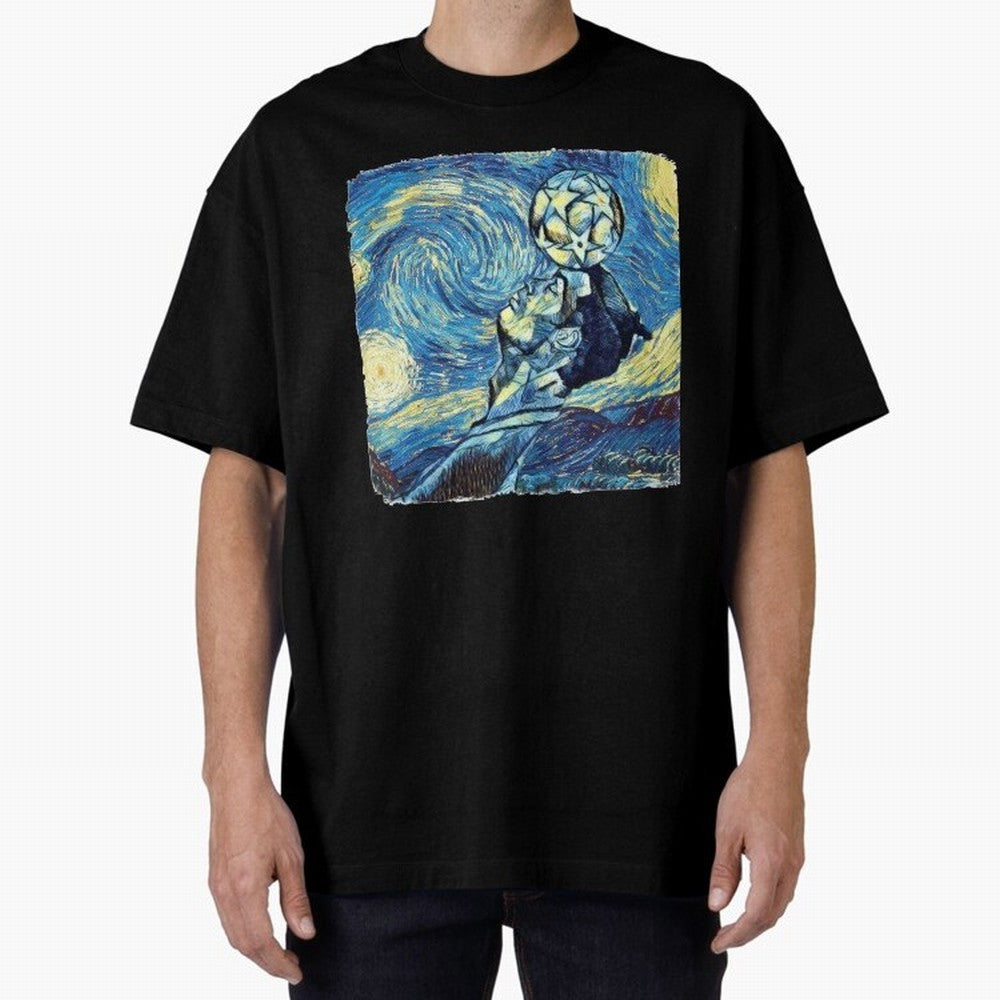 Ronaldo Ronaldo Van Gogh Style Oversized T-Shirt Celebrate the Magic of the FIFA World Cup 2026 USA Canada Mexico Journey through Messi Highlights, Portugal Pride, Football Passion, Legendary Performances, Festival Vibes and Supporter Community;