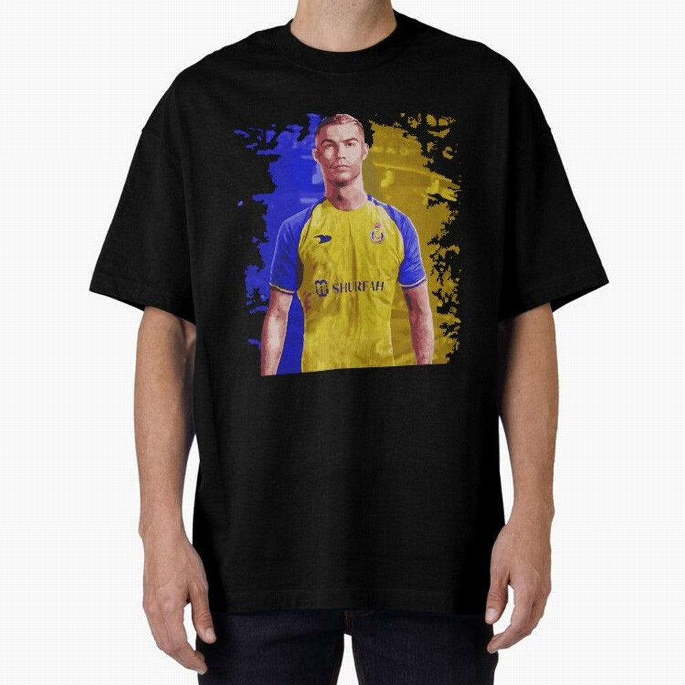 Ronaldo CR7 al nassr Oversized T-Shirt Feel International Energy from Global Football Passion for FIFA World Cup 2026, Highlighting Messi, Neymar and Mbappe, Brazil, Portugal and Argentina, Football Festival Excitement, Trophy Ambitions, Country