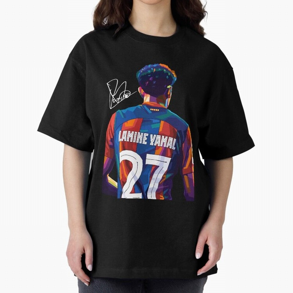 Lamine Yamal Football Player Wpap Art Oversized T-Shirt Show Fan Pride Across the FIFA World Cup 2026 Group Stage Journey through Haaland and Mbappe Highlights, Argentina Pride, Match Day Excitement, Supporter Culture, Golden Goals and Global