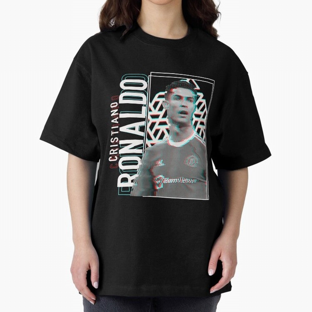 Cristiano Ronaldo sport Oversized T-Shirt Celebrate the Road through FIFA World Cup 2026 Group Stage Capturing Mbappe, Spain Energy, Retro Football Energy, Iconic Rivalries, Trophy Chase Drama and Stadium Atmosphere; Perfect for Fans, Collectors,