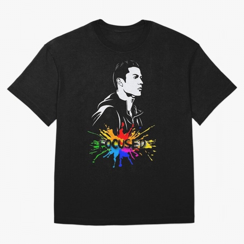 Christiano Ronaldo Focused Oversized T-Shirt Upgrade the FIFA World Cup 2026 Group Stage Journey through Messi Highlights, France and Portugal Pride, Classic Soccer Heritage, Championship Pressure, Fan Loyalty and International Pride; Made for