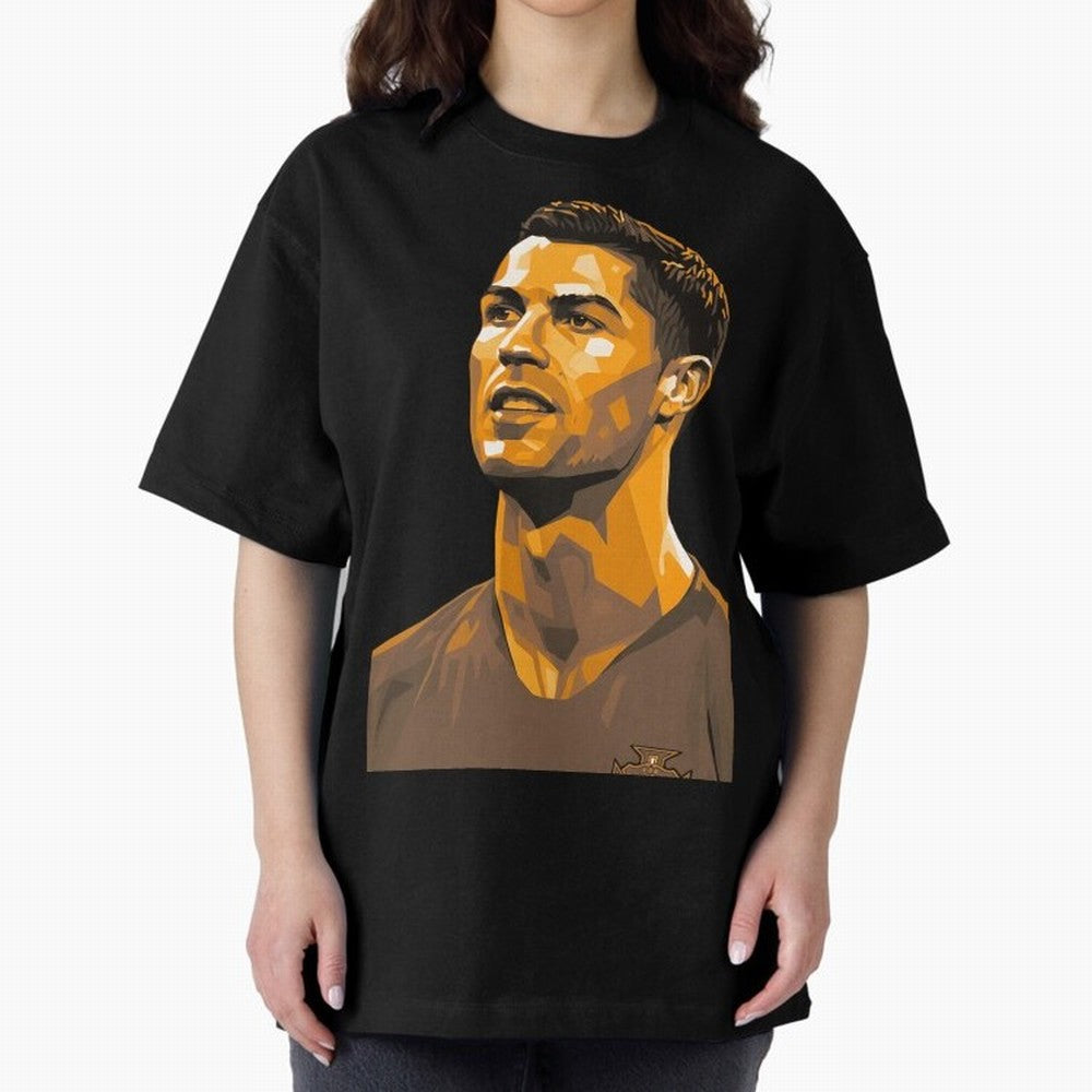 Ronaldo Oversized T-Shirt Capture the FIFA World Cup 2026 USA Canada Mexico Journey through Mbappe Highlights, Portugal, Spain and Germany Pride, Championship Spirit, Famous Goals, Roaring Crowds and International Football Unity; Created for Match