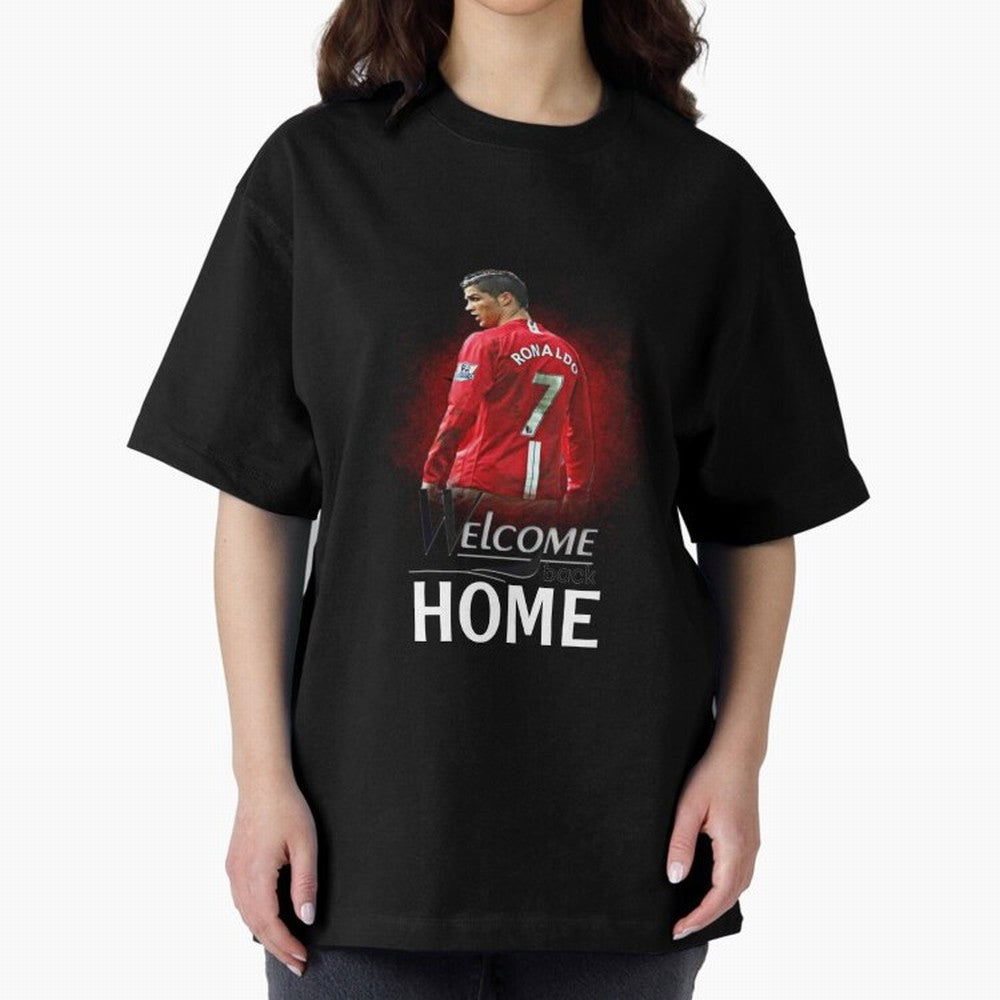 Cristiano Ronaldo welcome back - Manchester Oversized T-Shirt Step into Match Day Hype around FIFA World Cup 2026, Cristiano Ronaldo, France and Portugal, Tournament Hype, Historic Matchups, Family Viewing Parties and Global Sports Pride; Made for