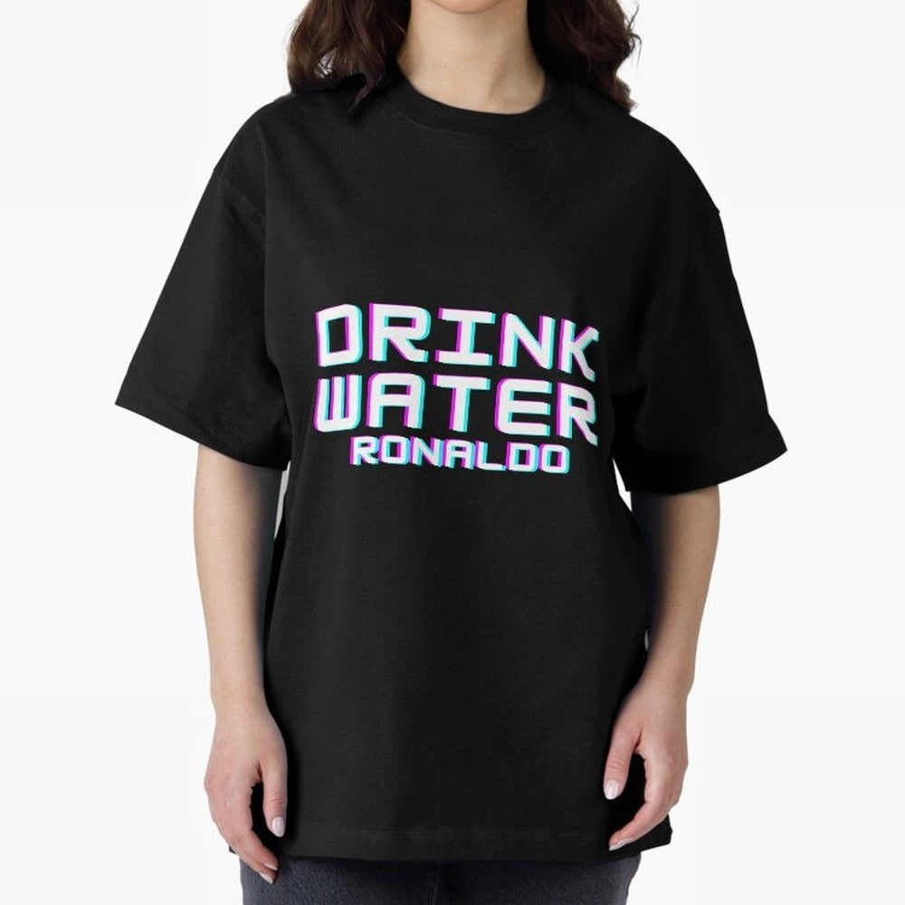drink water ronaldo Oversized T-Shirt Make Your Look Match Global Football Passion for FIFA World Cup 2026, Centered on Messi and Cristiano Ronaldo, France and Portugal, Football Festival Excitement, Trophy Ambitions, Country Rivalries and Star
