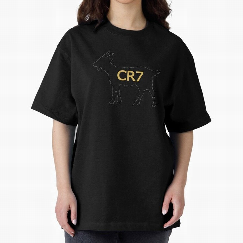 CR7 GOAT Alt Gold Oversized T-Shirt Enjoy FIFA World Cup 2026 USA Canada Mexico Featuring CR7 and Messi, England, France and Netherlands Energy, Match Day Excitement, Supporter Culture, Golden Goals and Global Football Passion; Perfect for People