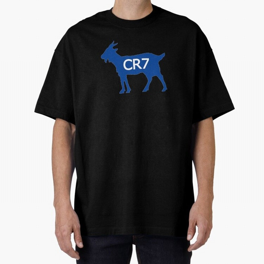 CR7 GOAT Blue Oversized T-Shirt Honor Champions and Dreams in Match Day Hype around FIFA World Cup 2026 USA Canada Mexico, Messi, Spain, Football Festival Excitement, Trophy Ambitions, Country Rivalries and Star Player Buzz; Built for Supporters
