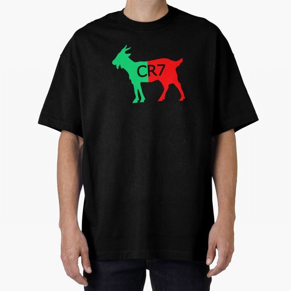 CR7 GOAT Tuga Oversized T-Shirt Elevate the FIFA World Cup 2026 USA Canada Mexico Journey through Cristiano Ronaldo Highlights, Brazil, Portugal and Argentina Pride, Vintage Soccer Flavor, Modern Football Stars, National Flags and Final Night