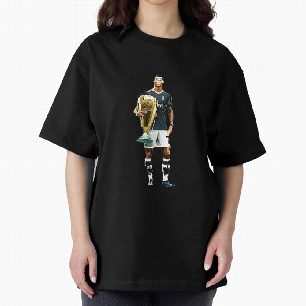 Cristiano Ronaldo CR7 Game Time Pixel Artwork Futbol Soccer Oversized T-Shirt Represent Fans Who Live for FIFA World Cup 2026 Group Stage for Fans of Haaland and Mbappe and France, Bringing Global Supporter Spirit, Legendary Goals, National Colors