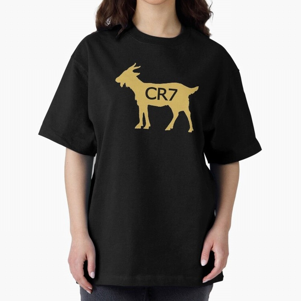 CR7 GOAT Gold Oversized T-Shirt Discover Global Football Passion for FIFA World Cup 2026 Group Stage, Celebrating CR7, England, Game Day Rituals, Football Legends, Country Pride and the Road to the Final; Ideal for Football Dads, Football Moms,