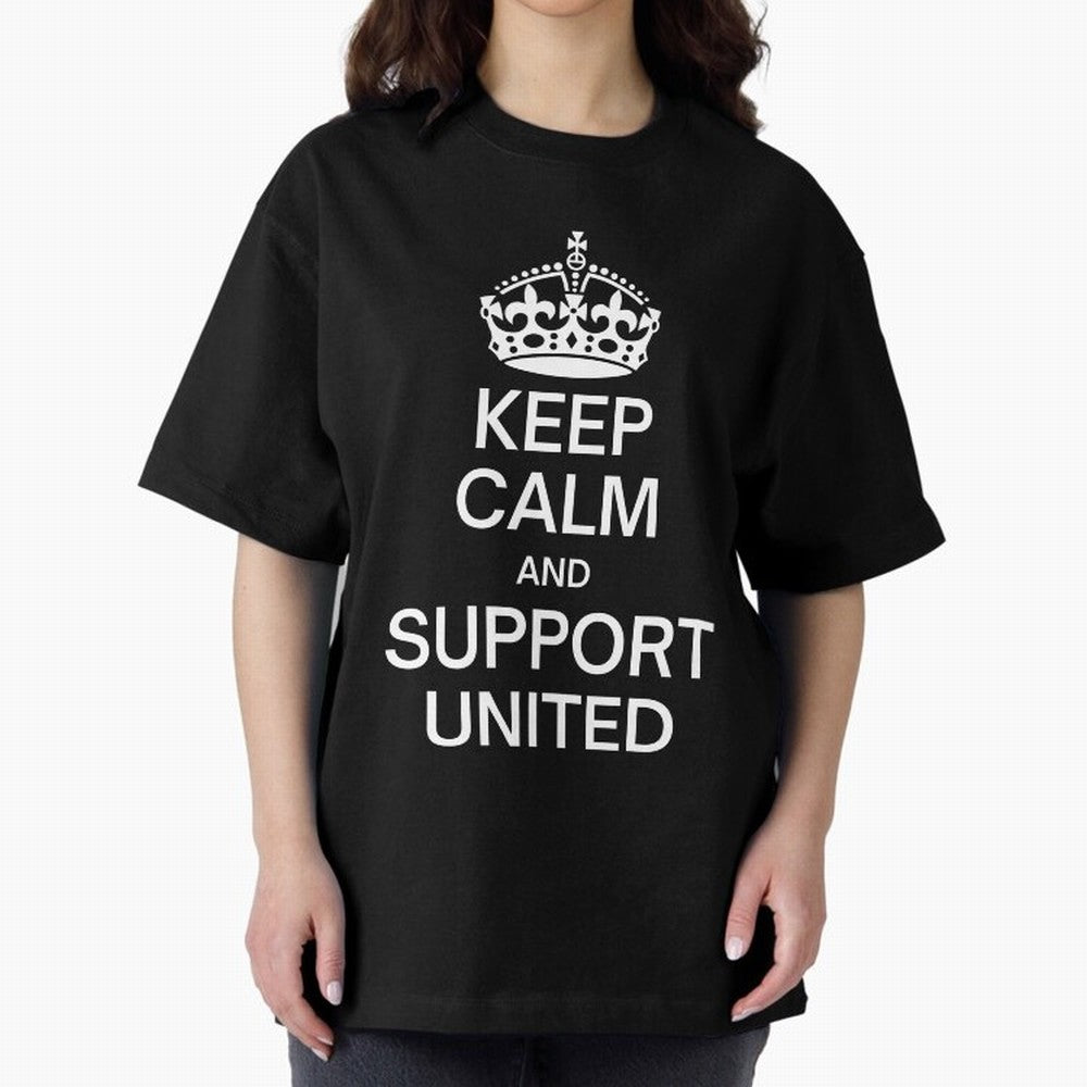 Keep Calm and Support United Oversized T-Shirt Celebrate the Magic of FIFA World Cup 2026 for Fans of Cristiano Ronaldo and Argentina and Brazil, Bringing Fan Favorite Moments, National Team Passion, Big Match Drama and Soccer History; Great for