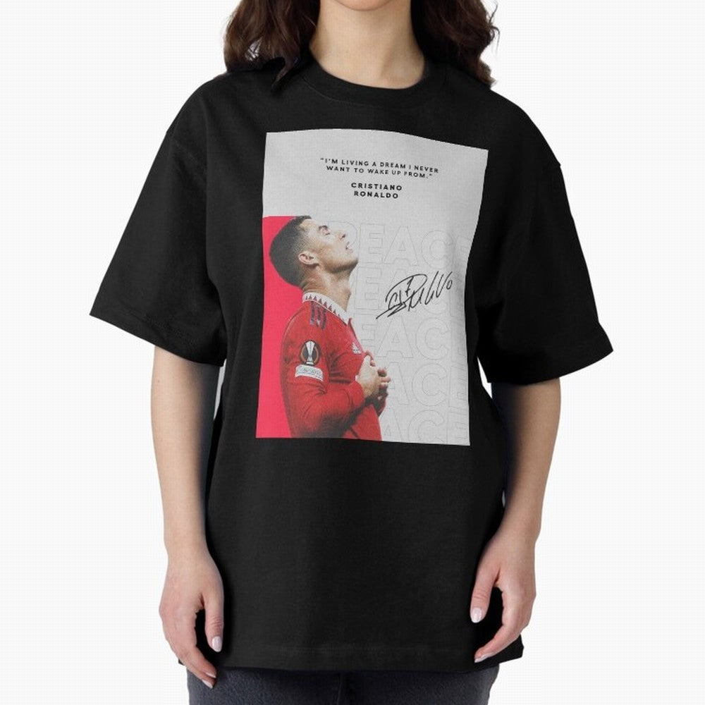 PEACE OF MIND Oversized T-Shirt Enjoy the Biggest Football Party of the FIFA World Cup 2026 Journey through CR7 and Messi Highlights, England Pride, Retro Football Energy, Iconic Rivalries, Trophy Chase Drama and Stadium Atmosphere; Ideal for