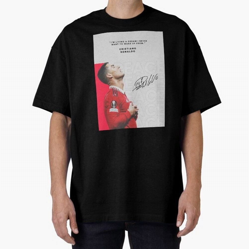 PEACE OF MIND Oversized T-Shirt Enjoy the Biggest Football Party of the FIFA World Cup 2026 Journey through CR7 and Messi Highlights, England Pride, Retro Football Energy, Iconic Rivalries, Trophy Chase Drama and Stadium Atmosphere; Ideal for