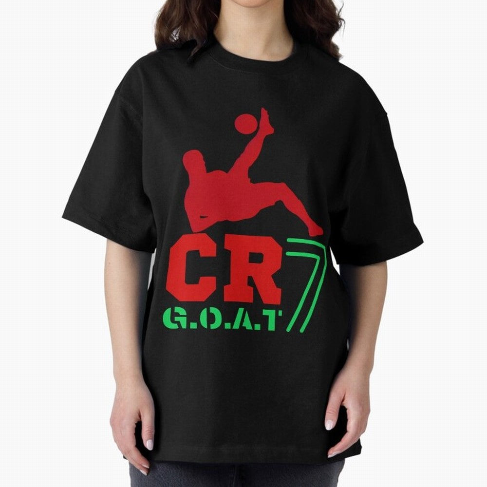 CR7 G.O.A.T Oversized T-Shirt Bring Trophy Dreams to FIFA World Cup 2026 Inspired by Messi, Netherlands Energy, Vintage Soccer Flavor, Modern Football Stars, National Flags and Final Night Emotion; Created for Match Day Parties, Soccer Gifts, Fan