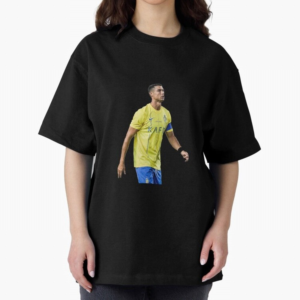 Ronaldo Al Nassar Oversized T-Shirt Show Championship Spirit for Global Football Passion for FIFA World Cup 2026 Group Stage, Inspired by CR7, Spain, Supporter Pride, Iconic Celebrations, Legendary Names and Global Match Day Energy; Ideal for Fans