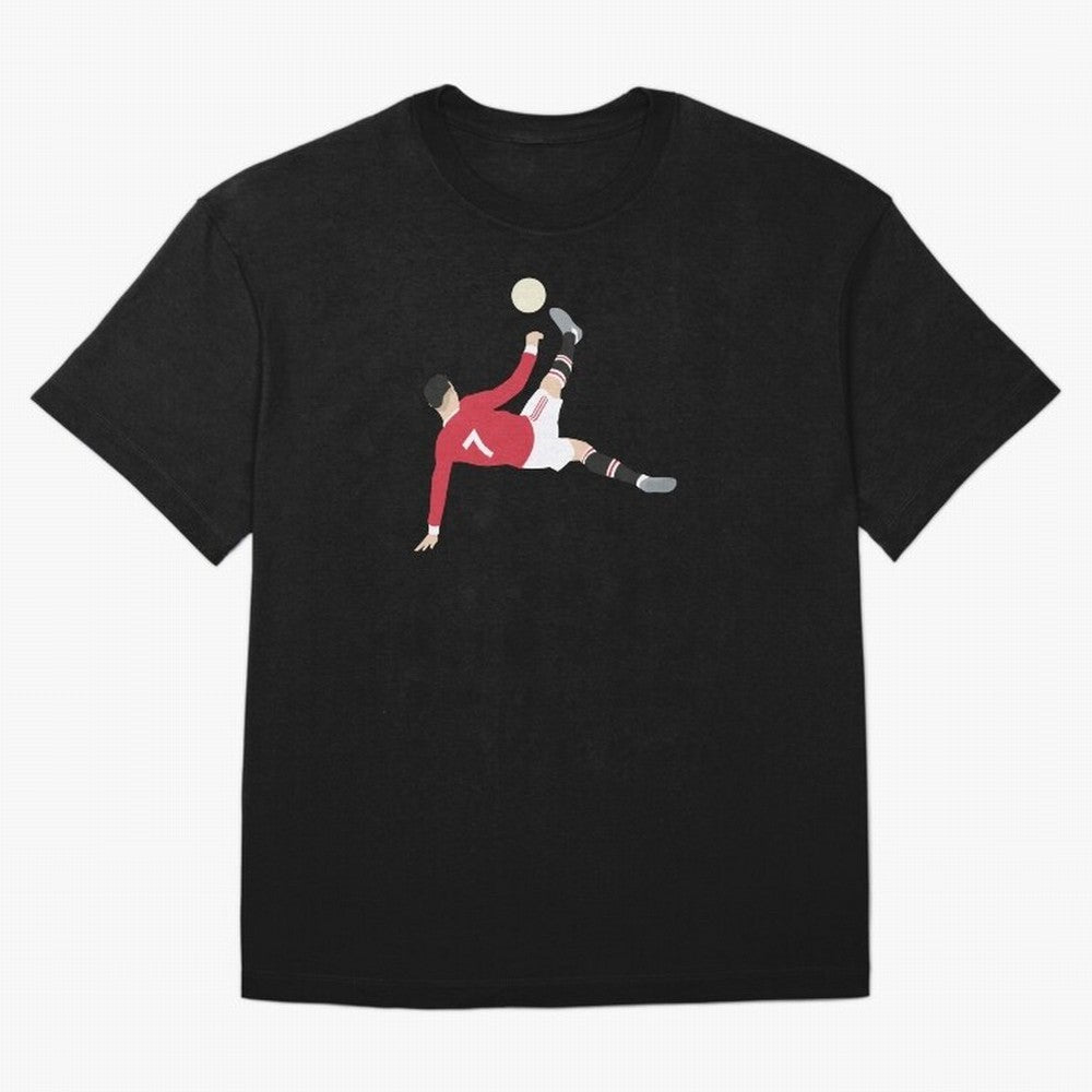Cristiano Ronaldo Bicycle Kick MUFC Oversized T-Shirt Make Memories around FIFA World Cup 2026 Group Stage for Fans of Mbappe and Neymar and Spain, Bringing Football Passion, Legendary Performances, Festival Vibes and Supporter Community; Created