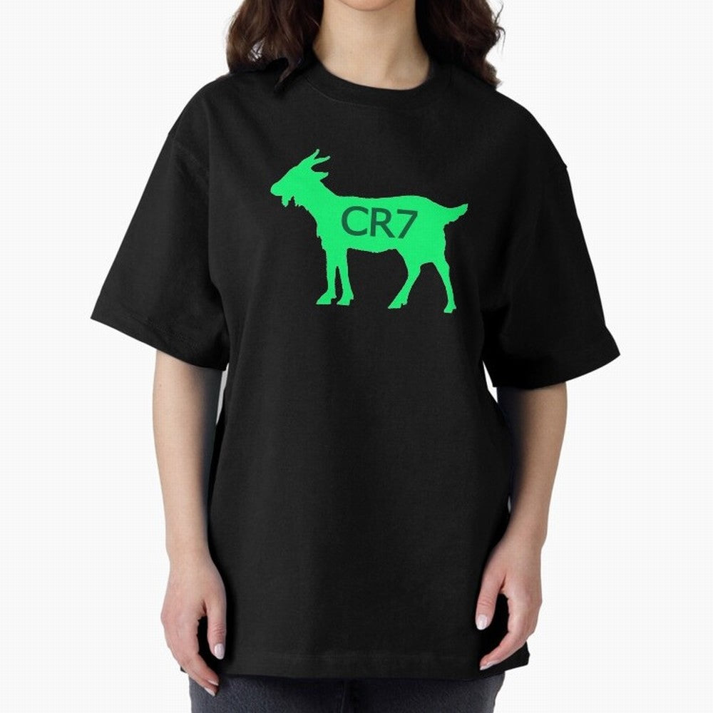CR7 GOAT Saudi Arabia Green Oversized T-Shirt Make Memories around Global Football Passion for FIFA World Cup 2026 USA Canada Mexico, Centered on Mbappe, Portugal, Vintage Soccer Flavor, Modern Football Stars, National Flags and Final Night