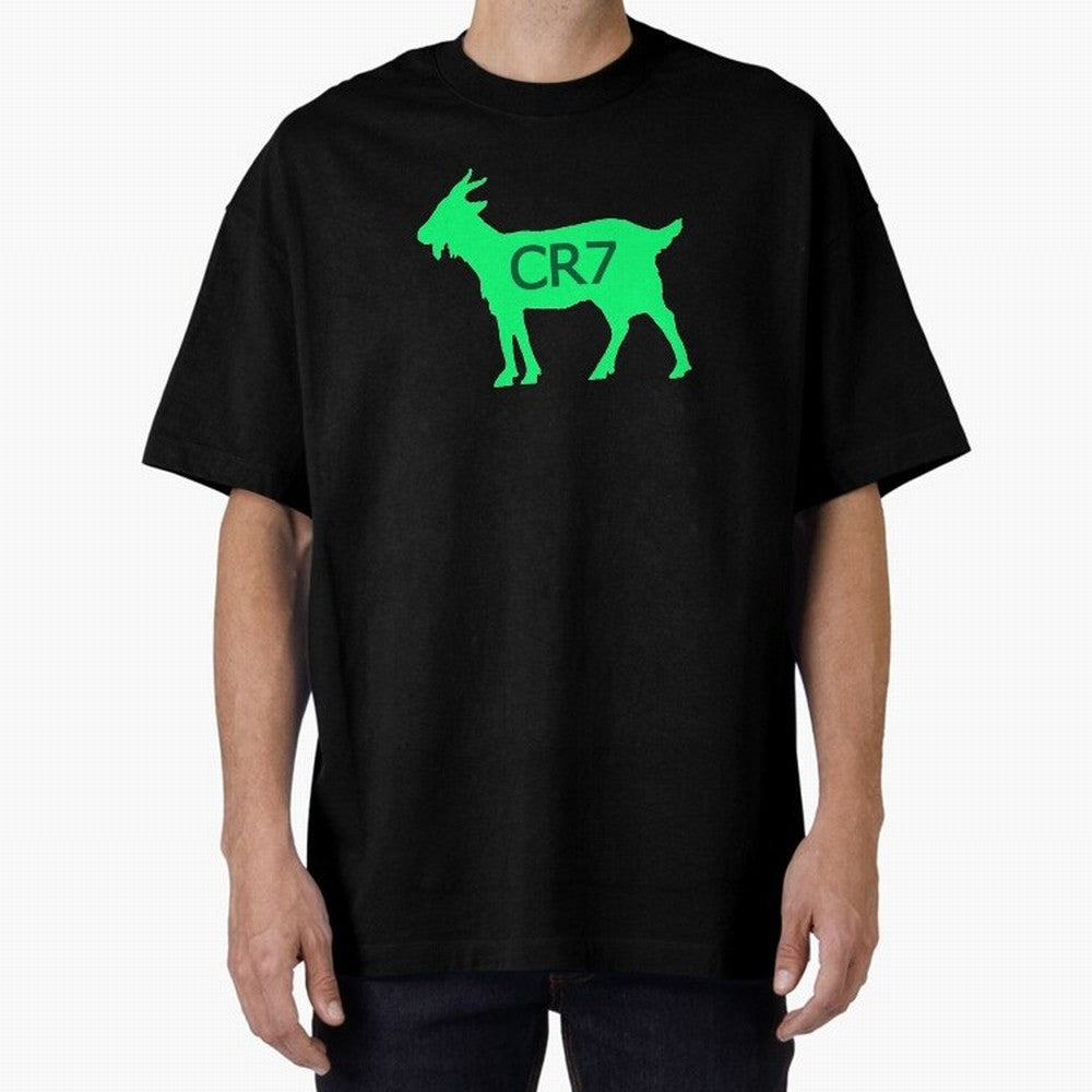 CR7 GOAT Saudi Arabia Green Oversized T-Shirt Make Memories around Global Football Passion for FIFA World Cup 2026 USA Canada Mexico, Centered on Mbappe, Portugal, Vintage Soccer Flavor, Modern Football Stars, National Flags and Final Night