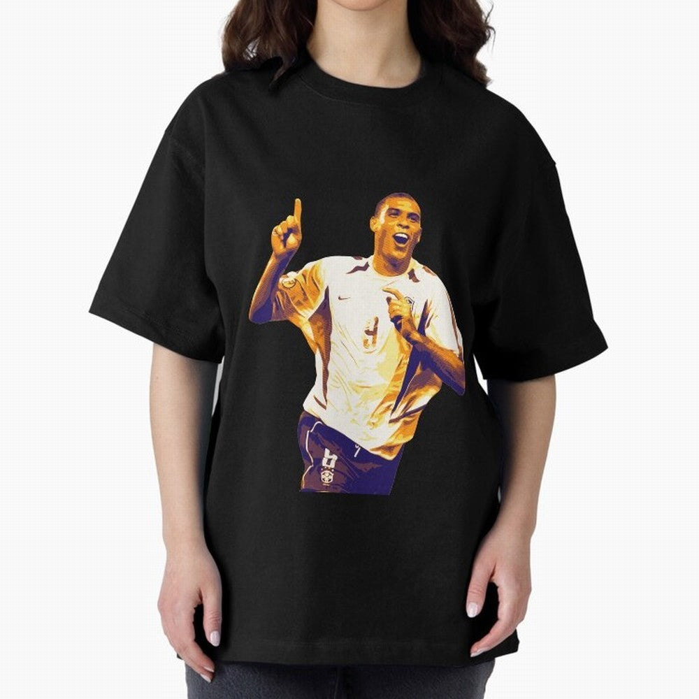 Ronaldo Naz¨¢rio brazil team Oversized T-Shirt Support the Legends of Global Football Passion for FIFA World Cup 2026, Centered on Messi, England, Global Supporter Spirit, Legendary Goals, National Colors and Tournament Celebration; Ideal for Fans