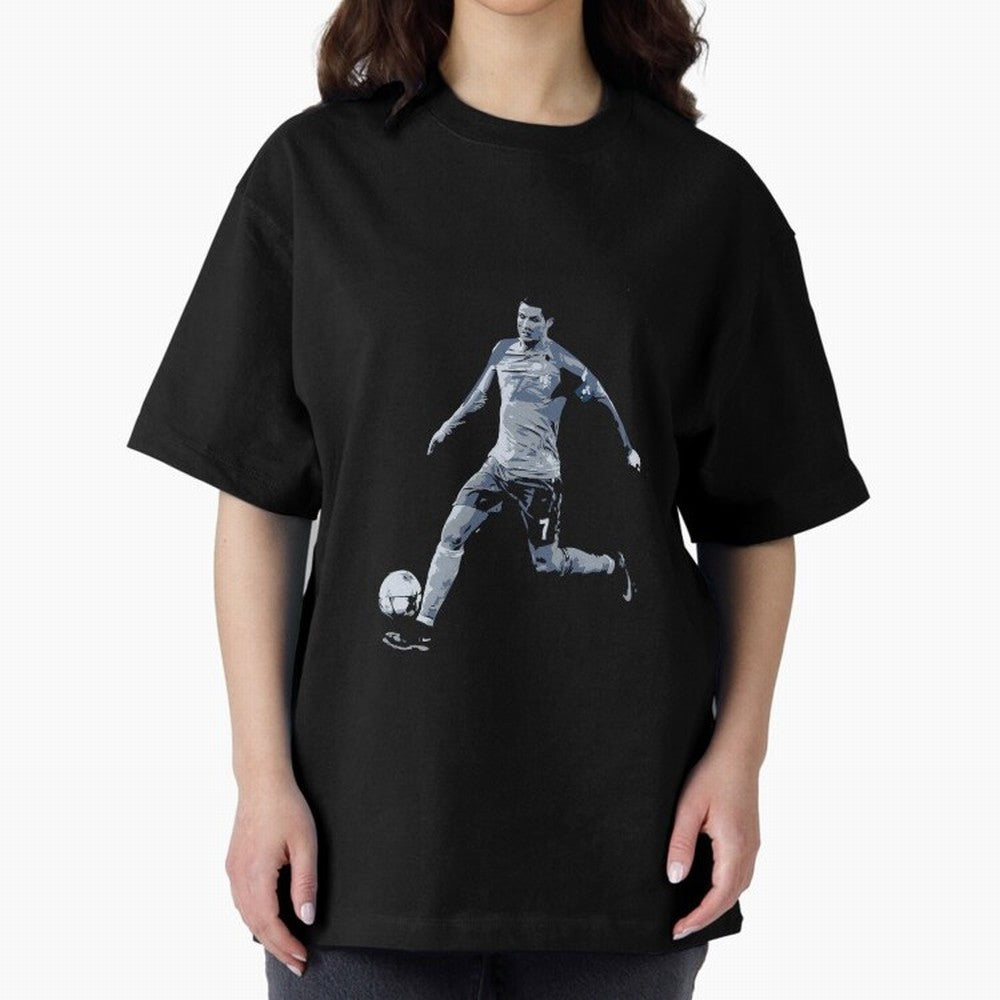 Soccer Football Art, Cristiano Ronaldo Oversized T-Shirt Live for the Drama of FIFA World Cup 2026 Spirit, Filled with France and Portugal, Messi, Neymar and Mbappe, Soccer Culture, Superstar Moments, National Team Dreams and Competitive Fire;