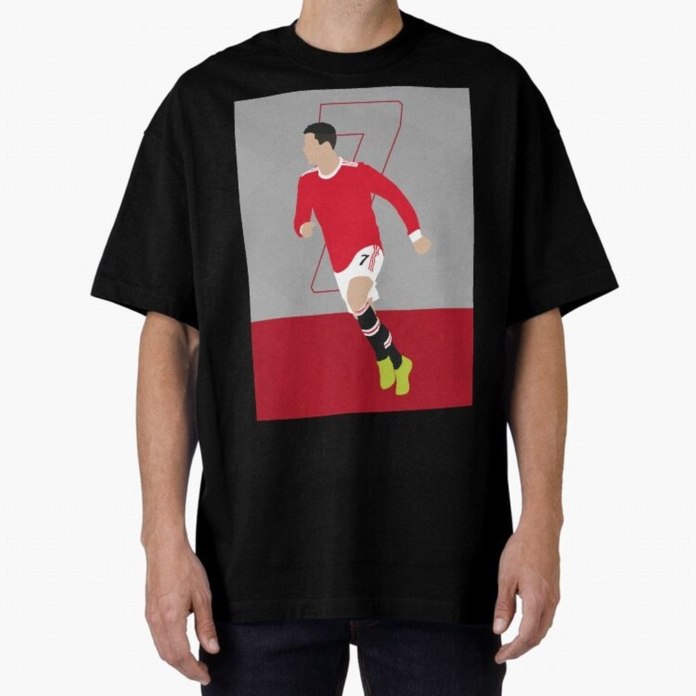 Cristiano Ronaldo 2021/22 Illustration Oversized T-Shirt Bring Trophy Dreams to Global Football Passion for FIFA World Cup 2026, Filled with Cristiano Ronaldo, Haaland and CR7, Germany, Sports Nostalgia, International Competition, Famous Players