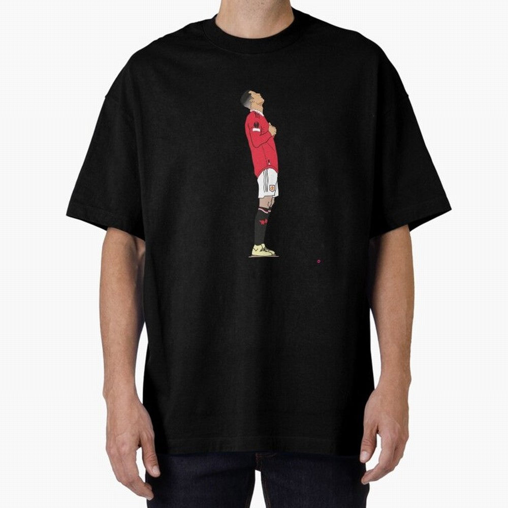 Ronaldo Pose Oversized T-Shirt Show Your Tournament Heart for Global Football Passion for FIFA World Cup 2026 USA Canada Mexico, Highlighting Messi, CR7 and Mbappe, France, Goal Celebration Energy, Supporter Heritage, Football Icons and Worldwide