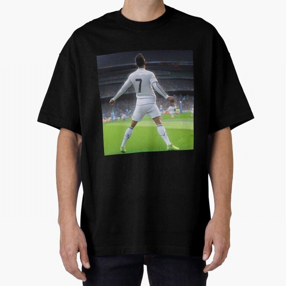 Ronaldo caricature Oversized T-Shirt Show Your Love for FIFA World Cup 2026 Spirit, with Portugal, Spain and Germany, Messi, CR7 and Mbappe, Stadium Chants, National Pride, Trophy Dreams and Unforgettable Football Memories; Ideal for Fans Who