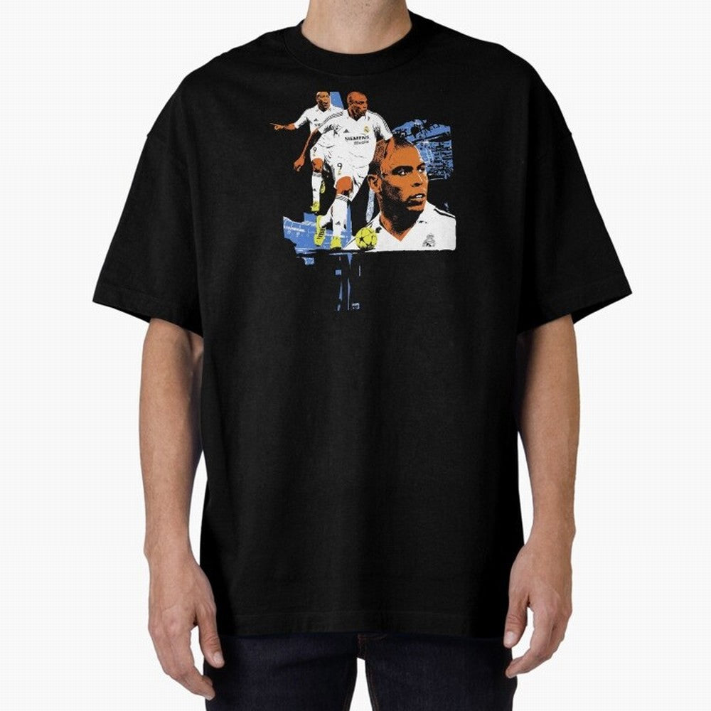 RonaldoO Fen?meno Vintage Football Bootleg Oversized T-Shirt Elevate the FIFA World Cup 2026 Group Stage Journey through Messi and Cristiano Ronaldo Highlights, Spain Pride, Vintage Soccer Flavor, Modern Football Stars, National Flags and Final