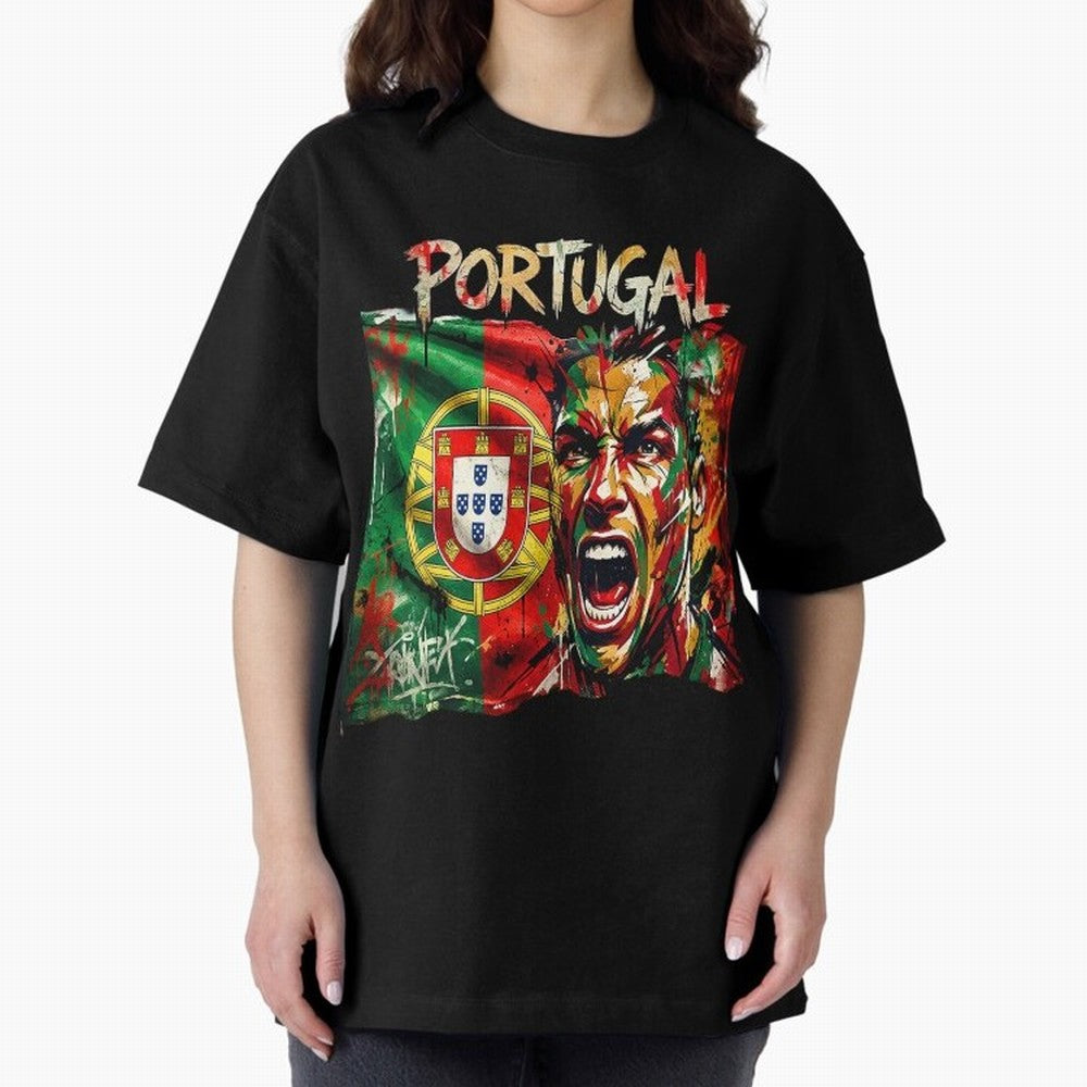 PORTUGAL FOOTBALL TEAM Oversized T-Shirt Bring Home the FIFA World Cup 2026 Group Stage Journey through Cristiano Ronaldo, Haaland and CR7 Highlights, Argentina and Brazil Pride, Worldwide Fan Energy, Dramatic Goals, Stadium Lights and Championship