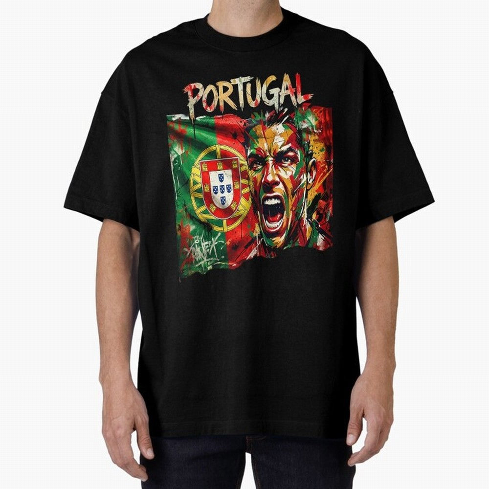 PORTUGAL FOOTBALL TEAM Oversized T-Shirt Bring Home the FIFA World Cup 2026 Group Stage Journey through Cristiano Ronaldo, Haaland and CR7 Highlights, Argentina and Brazil Pride, Worldwide Fan Energy, Dramatic Goals, Stadium Lights and Championship