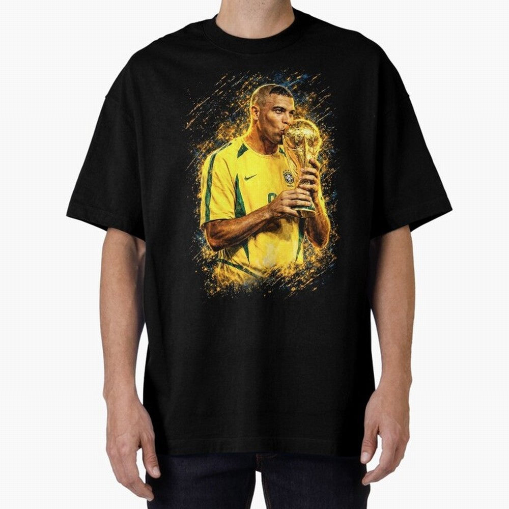 R9 Ronaldo Football Legend Oversized T-Shirt Support FIFA World Cup 2026 USA Canada Mexico Spirit, Filled with Brazil, Haaland and Mbappe, Stadium Chants, National Pride, Trophy Dreams and Unforgettable Football Memories; Perfect for Supporters Who