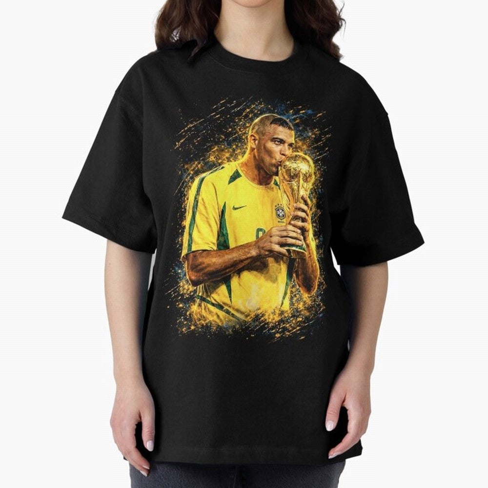 R9 Ronaldo Football Legend Oversized T-Shirt Support FIFA World Cup 2026 USA Canada Mexico Spirit, Filled with Brazil, Haaland and Mbappe, Stadium Chants, National Pride, Trophy Dreams and Unforgettable Football Memories; Perfect for Supporters Who