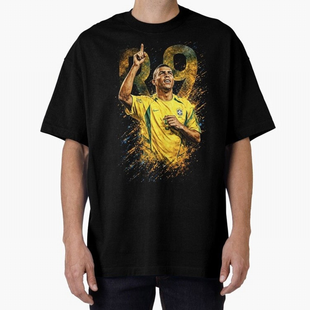 R9 Ronaldo Football Legend Oversized T-Shirt Support Your Favorite Stars during the FIFA World Cup 2026 USA Canada Mexico Journey through Messi, Neymar and Mbappe Highlights, Argentina, France and Brazil Pride, Vintage Soccer Flavor, Modern