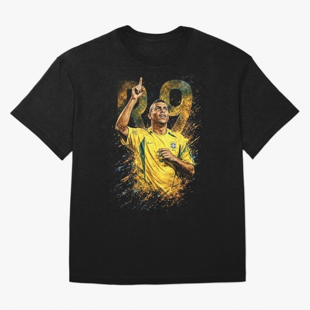 R9 Ronaldo Football Legend Oversized T-Shirt Support Your Favorite Stars during the FIFA World Cup 2026 USA Canada Mexico Journey through Messi, Neymar and Mbappe Highlights, Argentina, France and Brazil Pride, Vintage Soccer Flavor, Modern