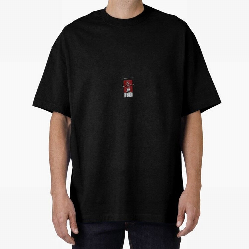 Ronaldo sticker Oversized T-Shirt Celebrate Fan Culture around Global Football Passion for FIFA World Cup 2026 USA Canada Mexico, Connected to Haaland, Netherlands, Soccer Culture, Superstar Moments, National Team Dreams and Competitive Fire; Built