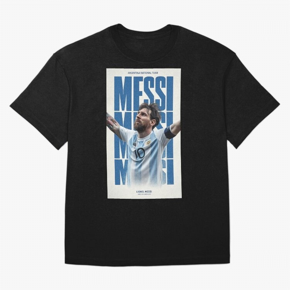 Messi Champion Graphic Oversized T-Shirt Follow the Road to Global Football Passion for FIFA World Cup 2026 Group Stage, Capturing Mbappe, Argentina and Brazil, Vintage Soccer Flavor, Modern Football Stars, National Flags and Final Night Emotion;