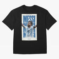 Messi Champion Graphic Oversized T-Shirt Follow the Road to Global Football Passion for FIFA World Cup 2026 Group Stage, Capturing Mbappe, Argentina and Brazil, Vintage Soccer Flavor, Modern Football Stars, National Flags and Final Night Emotion;
