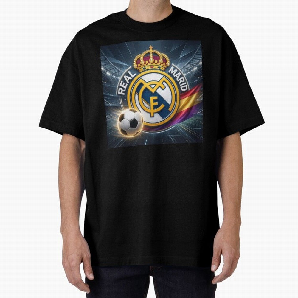 Real Madrid's ball Oversized T-Shirt Bring Home FIFA World Cup 2026 USA Canada Mexico Capturing Mbappe, England, France and Netherlands Energy, Global Supporter Spirit, Legendary Goals, National Colors and Tournament Celebration; Made for
