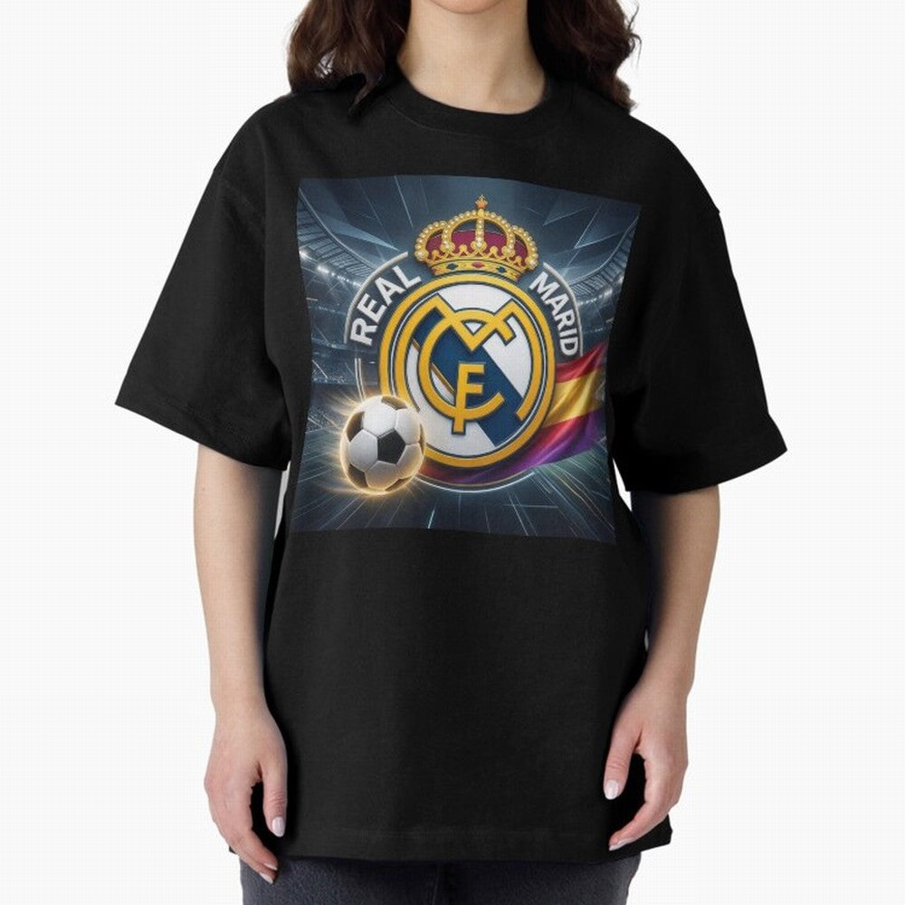 Real Madrid's ball Oversized T-Shirt Bring Home FIFA World Cup 2026 USA Canada Mexico Capturing Mbappe, England, France and Netherlands Energy, Global Supporter Spirit, Legendary Goals, National Colors and Tournament Celebration; Made for