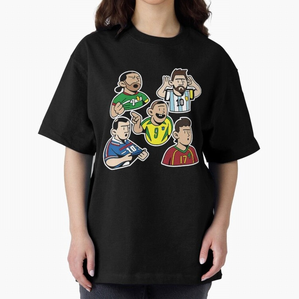 Soccer players Oversized T-Shirt Capture Stadium Memories from FIFA World Cup 2026 Group Stage Celebrating Messi, Neymar and Mbappe, England, France and Netherlands Energy, Champion Mindset, Group Stage Buzz, Knockout Tension and Passionate Fan