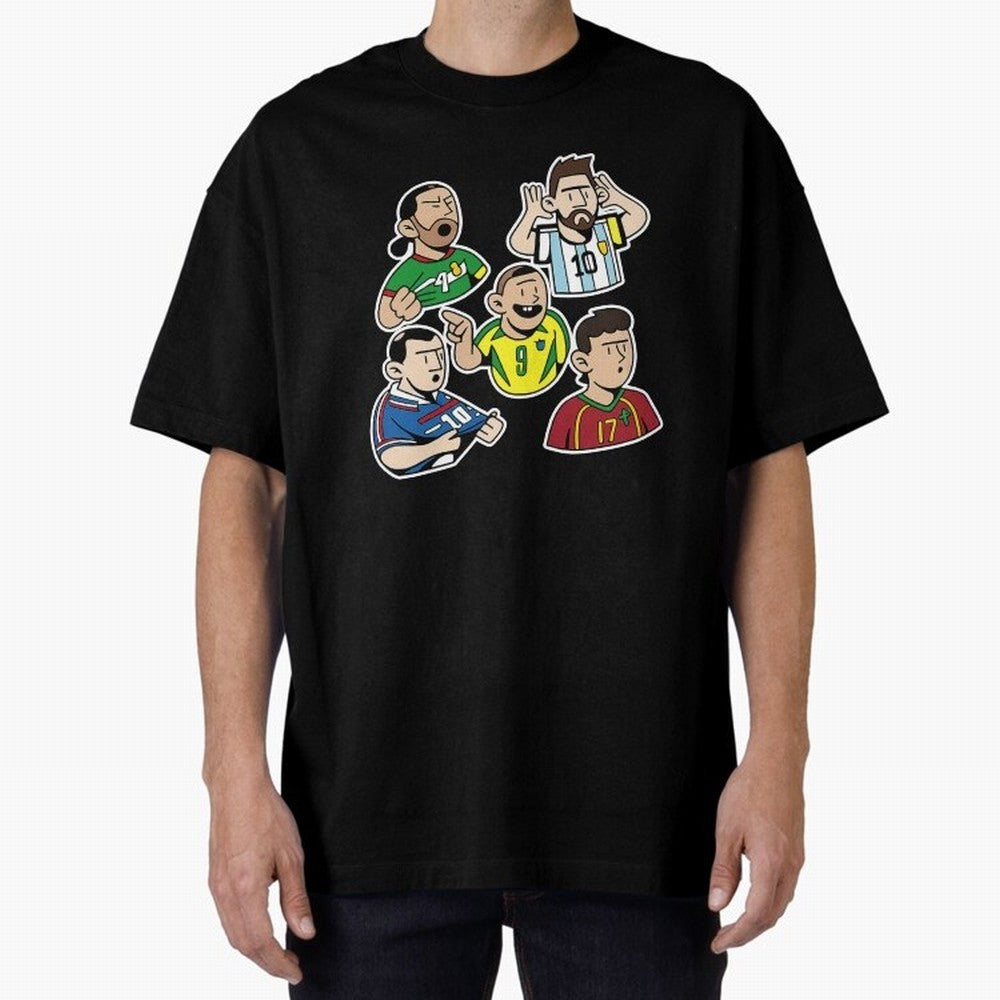 Soccer players Oversized T-Shirt Capture Stadium Memories from FIFA World Cup 2026 Group Stage Celebrating Messi, Neymar and Mbappe, England, France and Netherlands Energy, Champion Mindset, Group Stage Buzz, Knockout Tension and Passionate Fan
