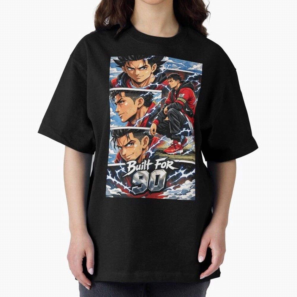 Built for 90 ¨C Anime Streetwear Football Art Oversized T-Shirt Share the Excitement of FIFA World Cup 2026 for Fans of Messi, CR7 and Mbappe and Spain and Netherlands, Bringing Sports Nostalgia, International Competition, Famous Players and