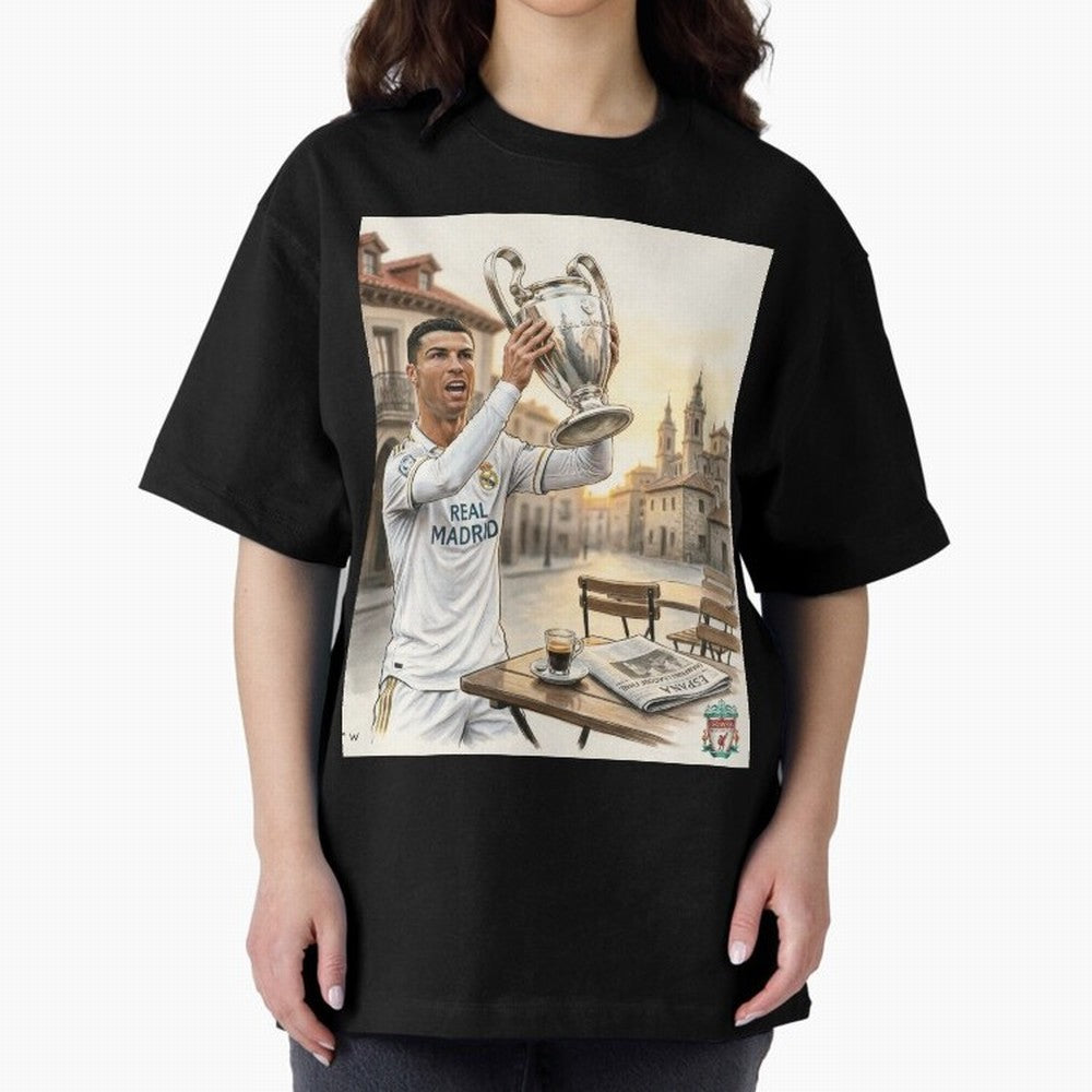 Madrid Oversized T-Shirt Celebrate Global Passion for FIFA World Cup 2026 Group Stage Built around Haaland and Mbappe, Brazil Energy, Football Festival Excitement, Trophy Ambitions, Country Rivalries and Star Player Buzz; Perfect for Supporters Who