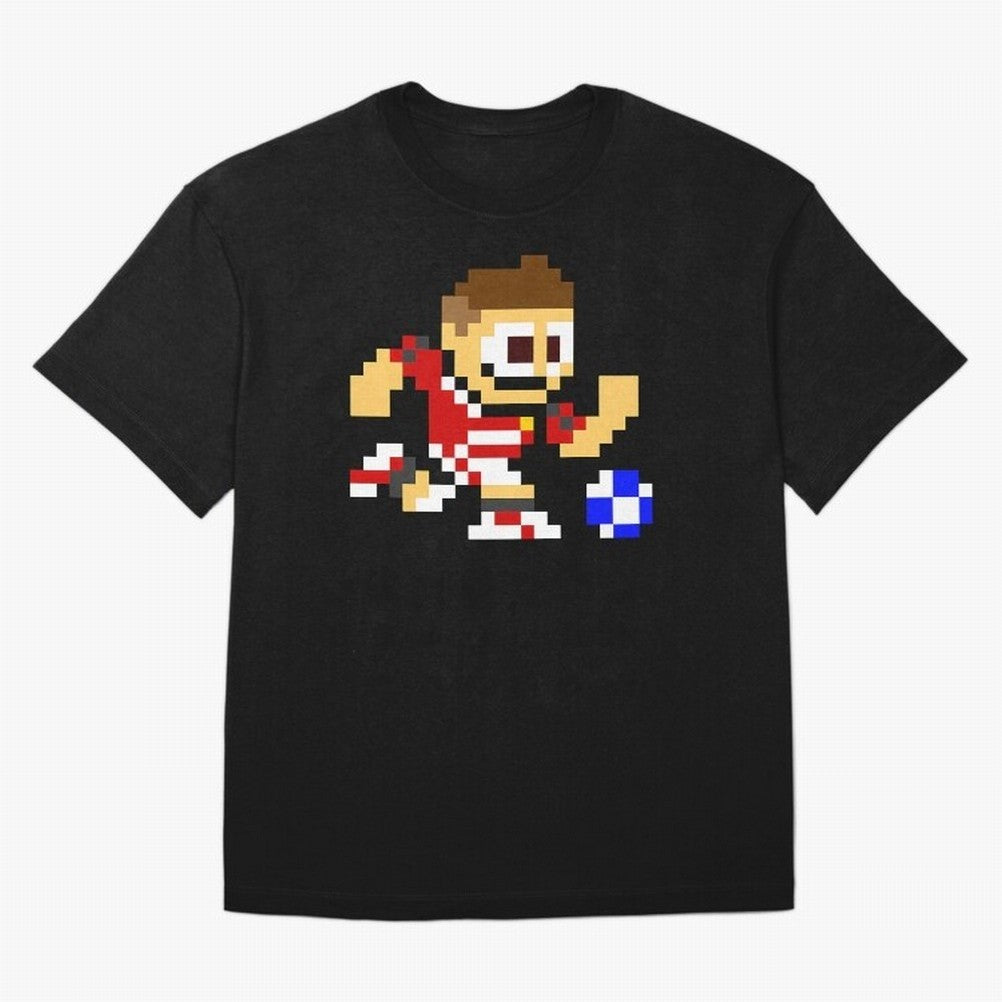 Ronaldo Manchester United (8-bit Football / Soccer Player) Oversized T-Shirt Bring Trophy Dreams to the FIFA World Cup 2026 Group Stage Journey through Mbappe and Neymar Highlights, Portugal, Spain and Germany Pride, Classic Soccer Heritage,