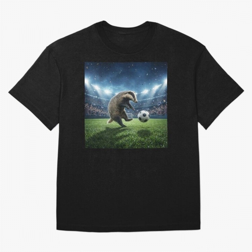 Dynamic Badger Plays Soccer Like Ronaldo Oversized T-Shirt Show Championship Spirit for Match Day Hype around FIFA World Cup 2026 USA Canada Mexico, CR7 and Messi, England and Germany, Football Passion, Legendary Performances, Festival Vibes and